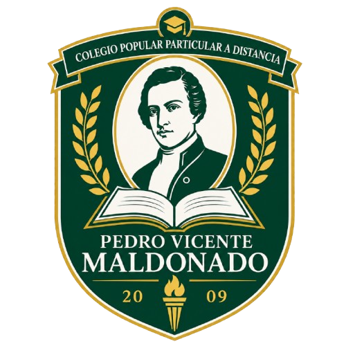 Escudo oficial del Colegio Popular Particular a Distancia Pedro Vicente Maldonado